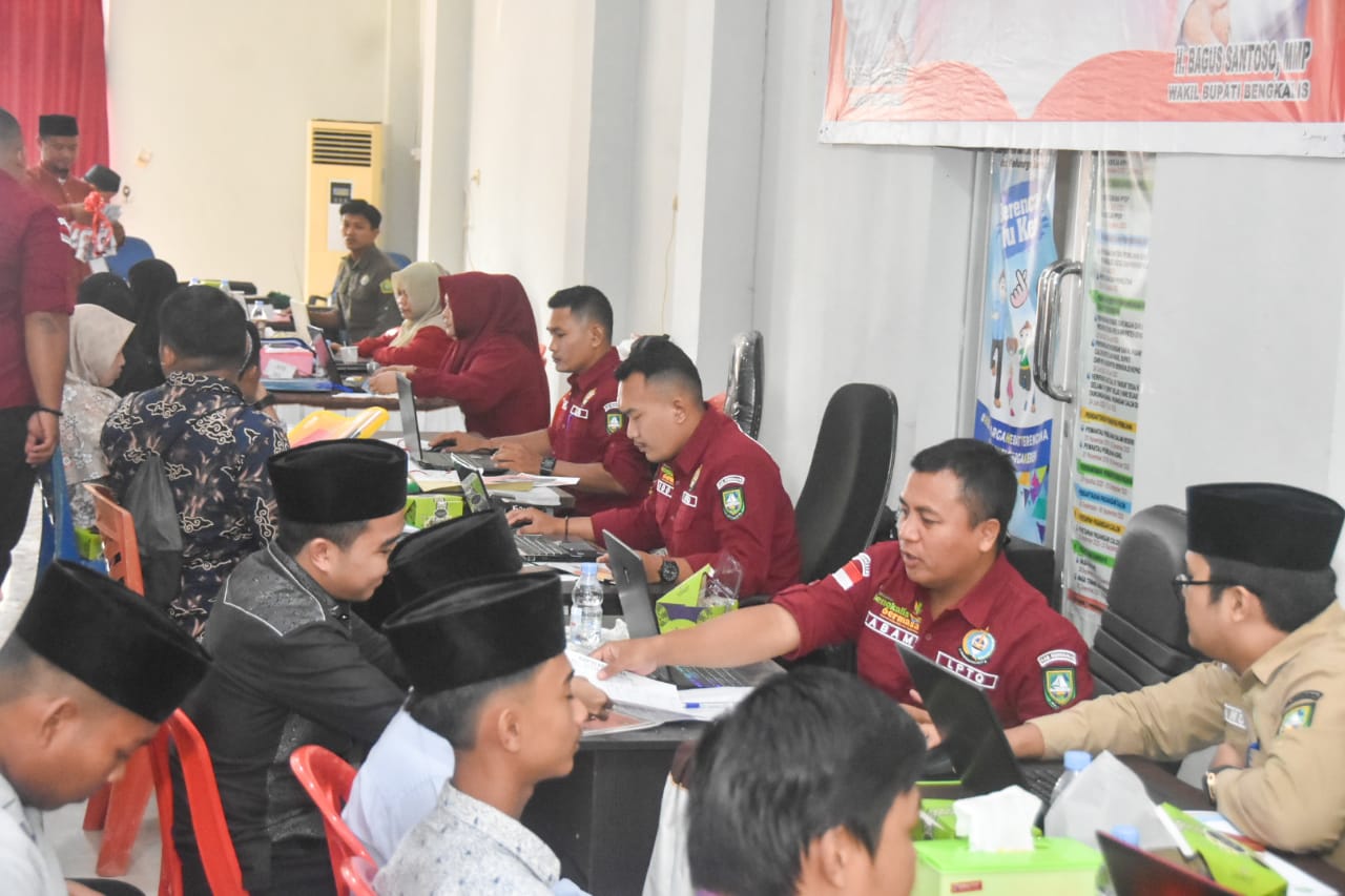 MTQ ke-48 Tingkat Kabupaten Bengkalis, Para Kafilah Disambut Camat Pinggir dan Lakukan Daftar Ulang